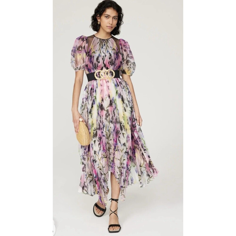 Bibhu Mohapatra Collective Puff Shoulder Printed Dress Size 12